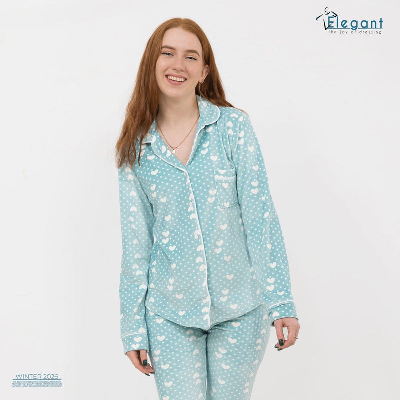 Elegant Velvet Classic - Dotty Hearts Aqua - Image 2
